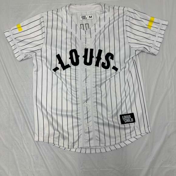 Louis the Child‎ Baseball Jersey Mens Medium White Pin Striped Merch Rare